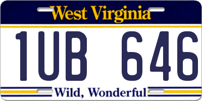 WV license plate 1UB646