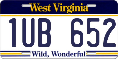 WV license plate 1UB652