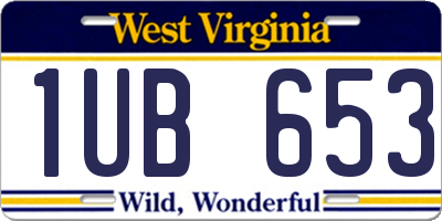 WV license plate 1UB653