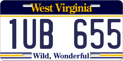 WV license plate 1UB655