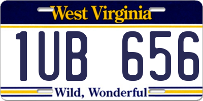 WV license plate 1UB656