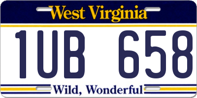 WV license plate 1UB658