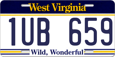 WV license plate 1UB659