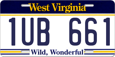 WV license plate 1UB661