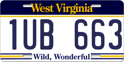 WV license plate 1UB663
