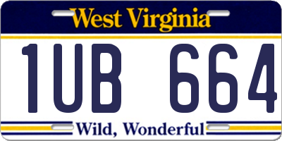 WV license plate 1UB664