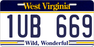 WV license plate 1UB669