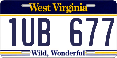 WV license plate 1UB677