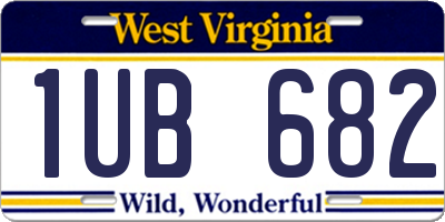 WV license plate 1UB682