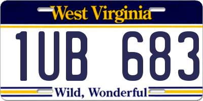 WV license plate 1UB683