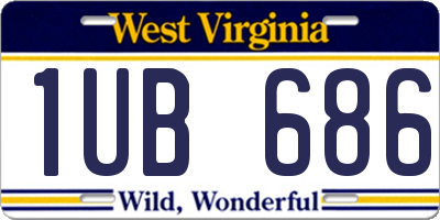 WV license plate 1UB686