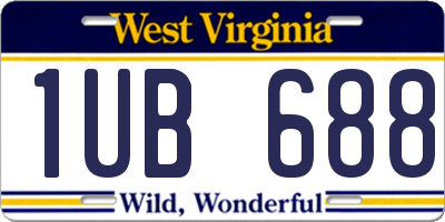 WV license plate 1UB688