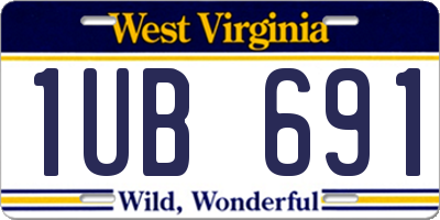 WV license plate 1UB691