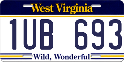 WV license plate 1UB693