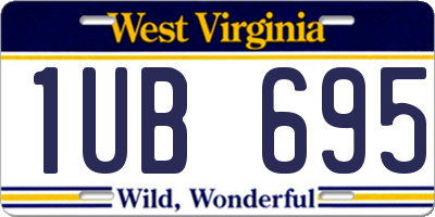 WV license plate 1UB695