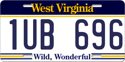WV license plate 1UB696