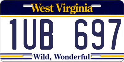 WV license plate 1UB697