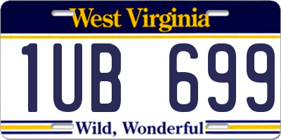 WV license plate 1UB699