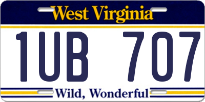 WV license plate 1UB707
