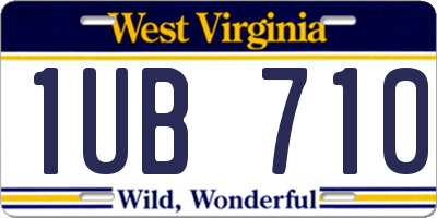 WV license plate 1UB710