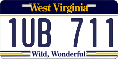 WV license plate 1UB711