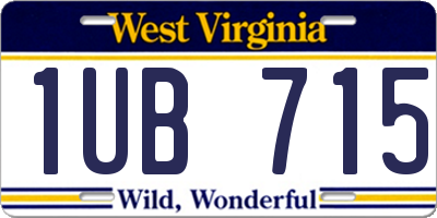 WV license plate 1UB715
