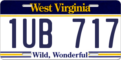 WV license plate 1UB717