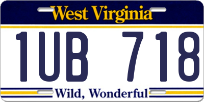 WV license plate 1UB718