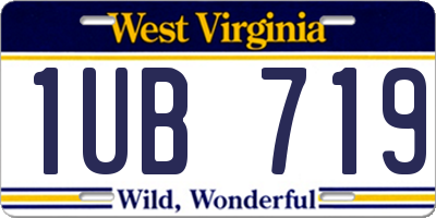 WV license plate 1UB719