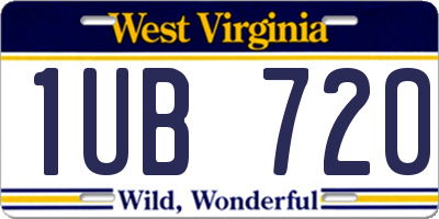 WV license plate 1UB720