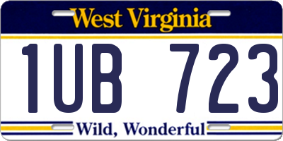 WV license plate 1UB723