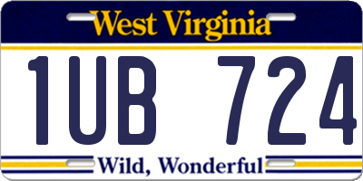 WV license plate 1UB724
