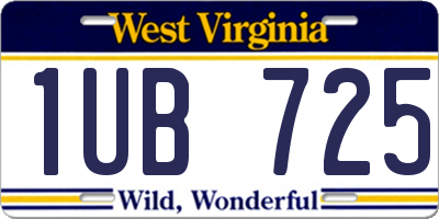 WV license plate 1UB725