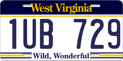 WV license plate 1UB729