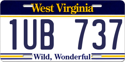 WV license plate 1UB737