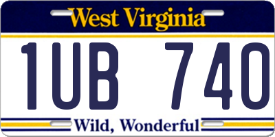 WV license plate 1UB740