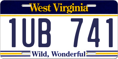 WV license plate 1UB741