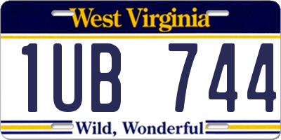 WV license plate 1UB744