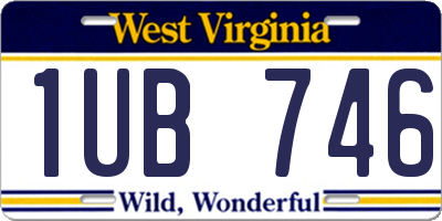WV license plate 1UB746