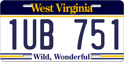WV license plate 1UB751