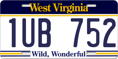 WV license plate 1UB752