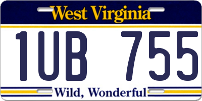 WV license plate 1UB755