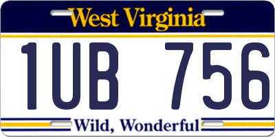 WV license plate 1UB756