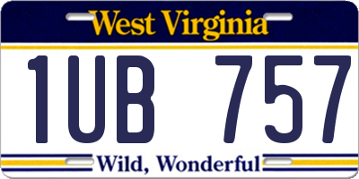 WV license plate 1UB757