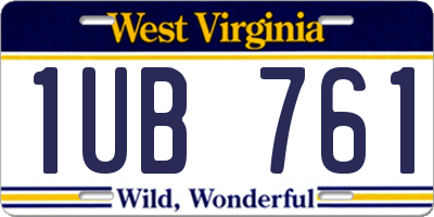 WV license plate 1UB761