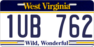 WV license plate 1UB762