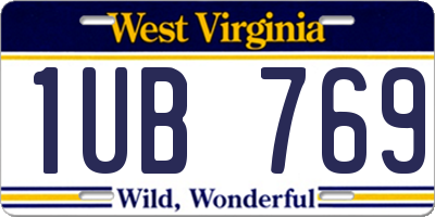 WV license plate 1UB769