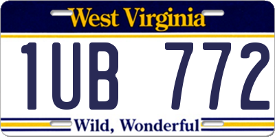 WV license plate 1UB772