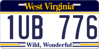 WV license plate 1UB776