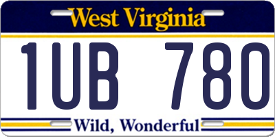 WV license plate 1UB780